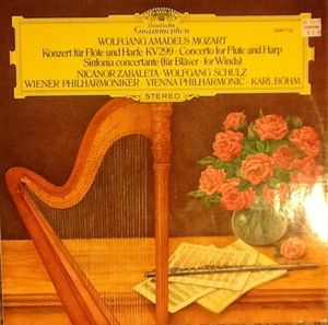iڍ F yUSEDEÁzWOLFGANG AMADEUS MOZART PERFORMED BY KARL BOHM AND THE WIENER PHILHARMONIKER(LP)CONCERTO FOR FLUTE AND HARP