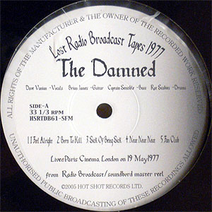 iڍ F THE DAMNED(10) LOST RADIO BROAD CAST TAKES 1977