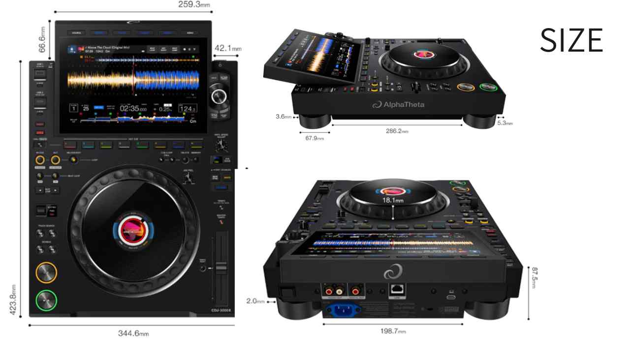 AlphaTheta CDJ-3000X サイズ