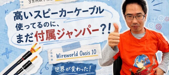 【3万円以下特集 第6弾】えっ？高いスピーカーケーブル使ってるのに、まだ付属ジャンパー？！Wireworld「Oasis 10」に変えたら世界が変わった