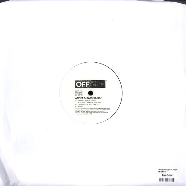 商品詳細 ： 【中古・USED】AFFKT & SAMUEL DAN(12) BAD HABT EP【TECHNO】