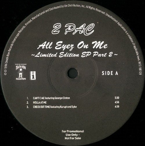 商品詳細 ： 【中古・USED】2PAC(12) ALL EYEZ ON ME - LIMITED EDITION EP PART 2【HIPHOP】