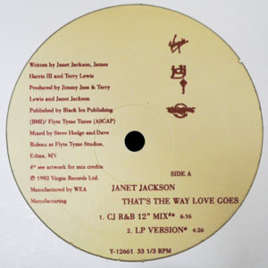 iڍ F JANET JACKSON(12) THAT'S THE WAY LOVE GOES