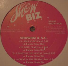 SHOWBIZ & A.G. SOUL CLAP 7インチ　ステッカー付き Showbiz + A.G. – Soul Clap – Acetate (12