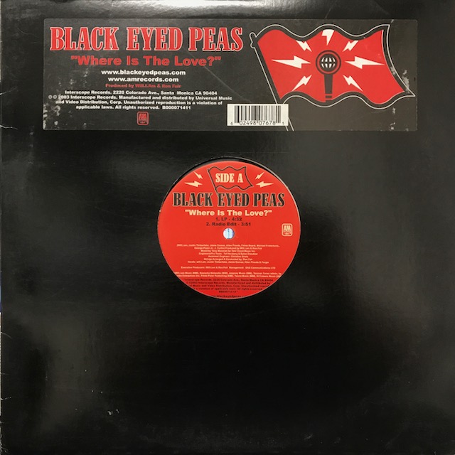 The Black Eyed Peasアナログレコード 中古・USED】BLACK EYED PEAS(12inch) WHERE IS THE LOVE? -DJ機材