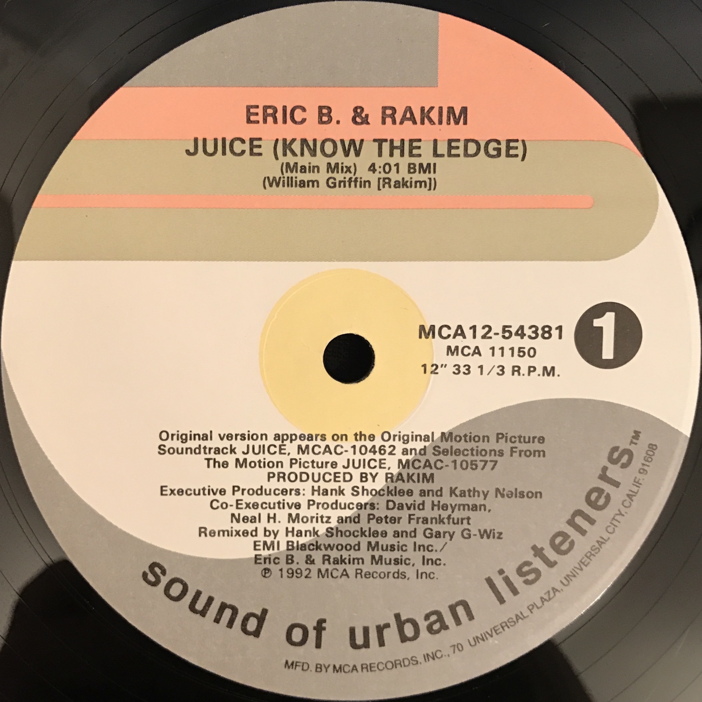 iڍ F yÁEUSEDzERIC B.&RAKIM(12inch) JUICE(KNOW THE LEDGE)