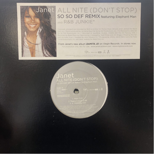 iڍ F yÁEUSEDzJANET feat.ELEPHANT MAN i12j ALL NITE (DON'T STOP) (SO SO DEF REMIX) / R&B JUNKIE