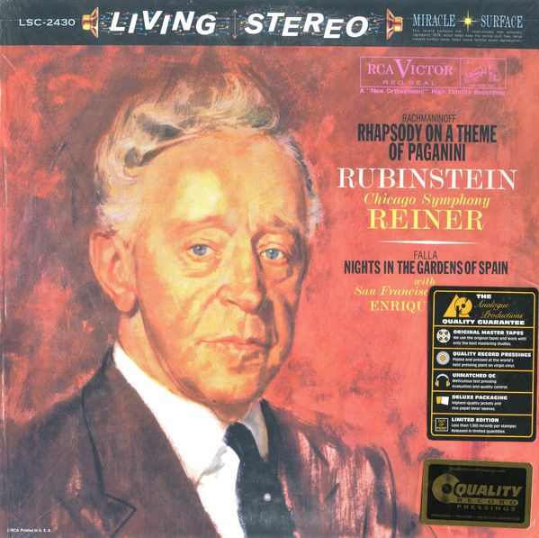 iڍ F ydlR[hZ[!60%OFF!zReiner/Rubinstein/CSO/Jorda/SSO (33rpm 200g LP Stereo)Rachmaninov: Rhapsody on a Theme of Paganini/ Falla: Nights in the Gardens of Spain