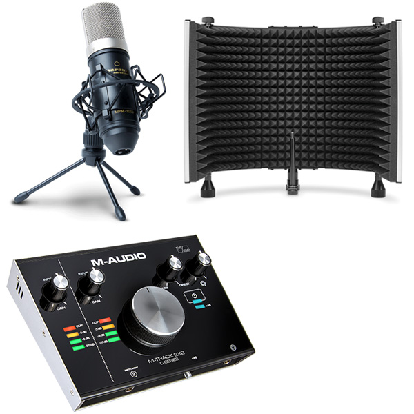 商品詳細 ： アフレコ・ナレーションに最適！高音質録音を実現簡単セット！【MPM-1000/SOUND SHIELD/M-Track 2×2】