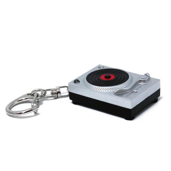 商品詳細 ： 【プレゼントに人気！】KIKKER LAND/キーライト/TURNTABLE LIGHT-UP KEYRING（ターンテーブル型キーホルダー）