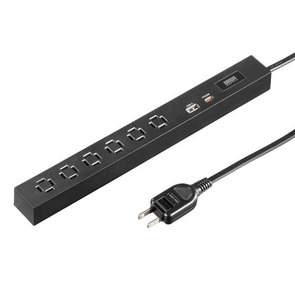 商品詳細 ： SANWA SUPPLY / 電源タップ / TAP-SLIM6UC-15BK