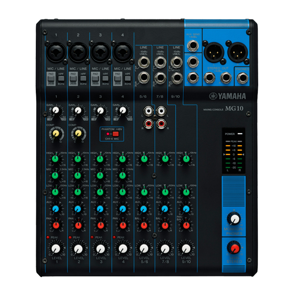 YAMAHAの卓ミキサーMG10の紹介ページです。