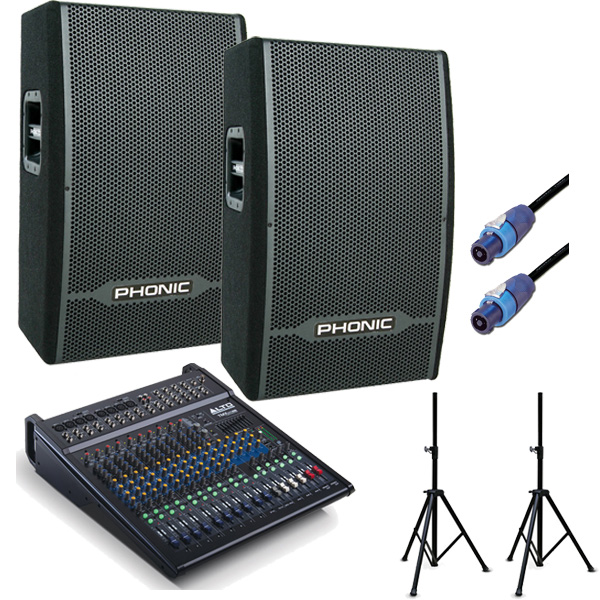 パッシブスピーカー＆アンプセット ALTO/PHONIC/パッシブスピーカーセット/(iSK15×2/TMX120DFX/STS-77×2