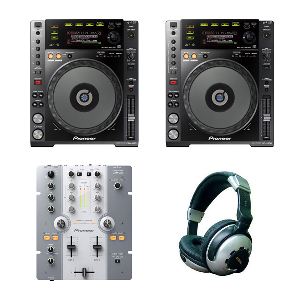 Pioneer CDJ-850 & DJM-250 &スピーカー（Pioneer DJ】PLX-500