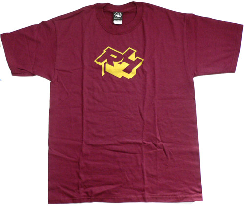 商品詳細 ： ウェア / Tシャツ / RUSH HOUR / ORIGINAL LOGO T-SHIRT (BUNGUNDY - YELLOW) (サイズ:L)