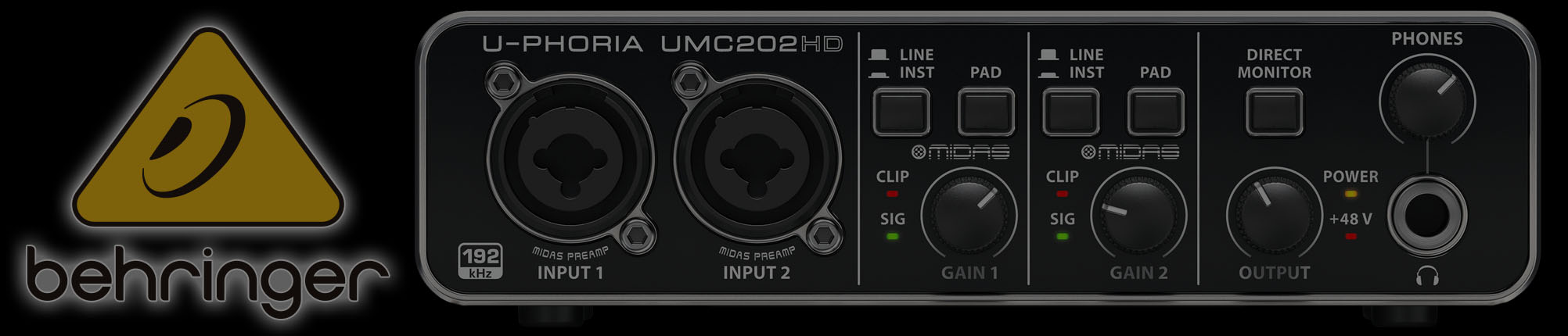 behringer UMC202HD オーディオインターフェイス UMC202HD U-PHORIA - 製品一覧 - ベリンガー公式ホームページ
