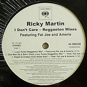 iڍ F RICKY MARTIN FEAT. FAT JOE, AMERIE(12) I DON'T CARE-REGGAETON MIXES