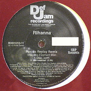 iڍ F RIHANNA FEAT. ELEPHANT MAN(12) PON DE REPLAY REMIX-US-