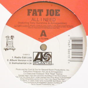 iڍ F FAT JOE FT. TONY SUNSHINE & ARMAGEDDON(12) ALL I NEED / TAKE A LOOK AT MY LIFE