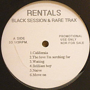 iڍ F RENTALS <LP>/ BLACK SESSION & RARE TRAX