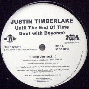 商品詳細 ： JUSTIN TIMBERLAKE WITH BEYONCE(12) UNTIL THE END OF TIME