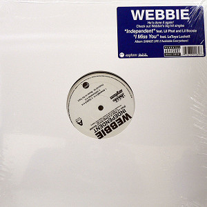 商品詳細 ： WEBBIE(12) INDEPENDENT B/W I MISS YOU (FEAT. LETOYA LUCKETT)