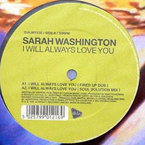 商品詳細 ： 【USED】SARAH WASHINGTON(12)I WILL ALWAYS LOVE YOU