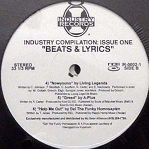 商品詳細 ： PHARCYDE,A-PLUS etc...(2LP) BEATS & LYRICS (INDUSTRY HIP HOP COMPILATION: ISSUE ONE)
