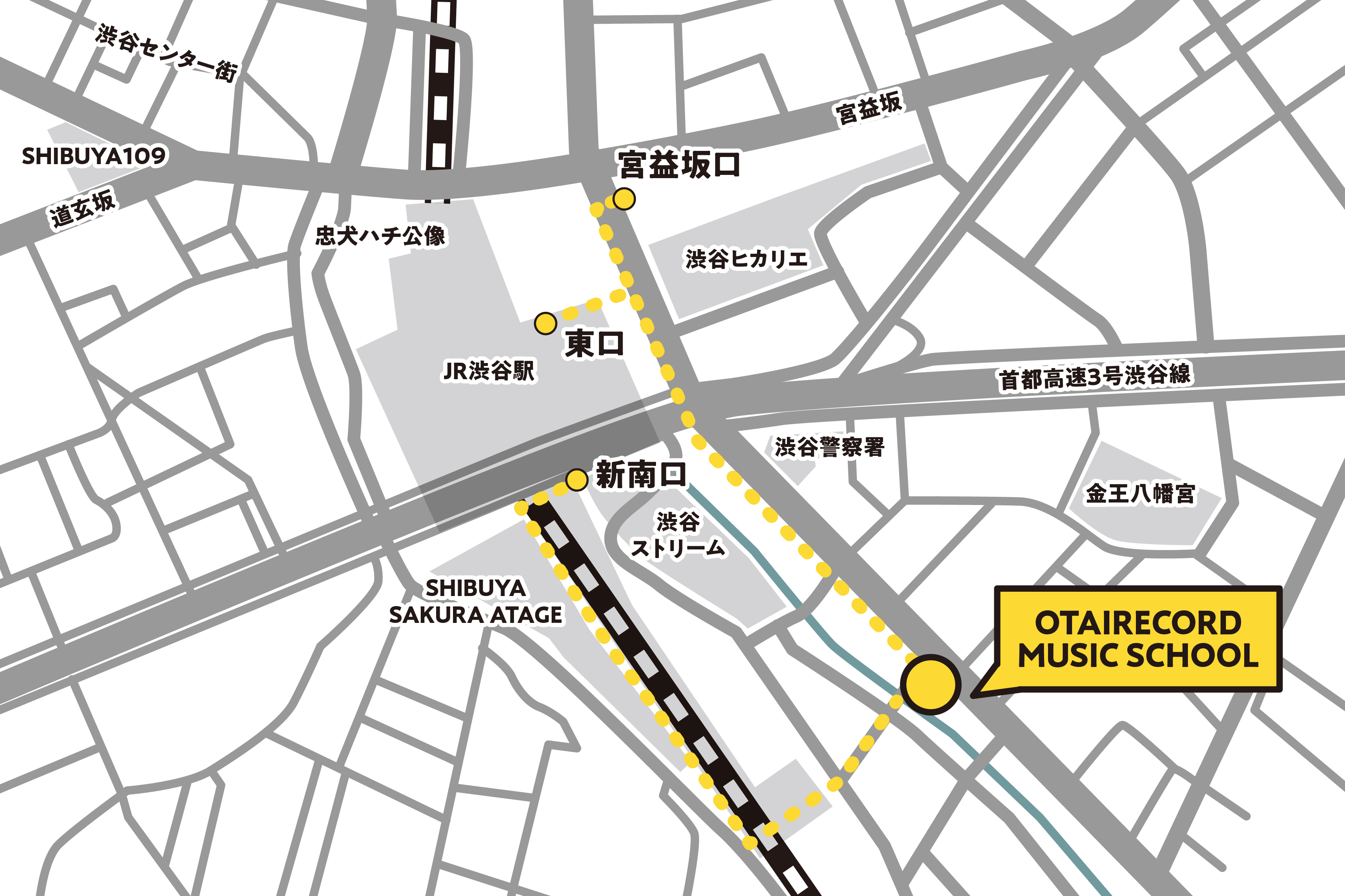 OTAIRECORD MUSIC SCHOOL 渋谷校 地図