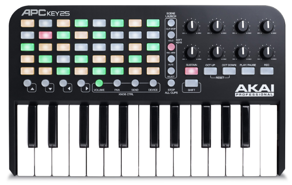 AKAI professionalのUSB MIDIコントローラー、APC KEY25のご紹介ページです。