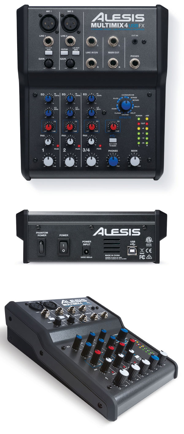 ALESIS/PAミキサー/MULTIMIX 4 USB FX  DJ機材アナログレコード専門店