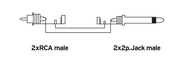 RCA2-Mono Jack2 MM 1.5