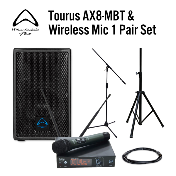 Tourus AX8-MBT & Wireless Mic 1 Pair Set
