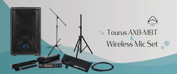 Tourus AX8-MBT & Wireless Mic 1 Pair Set