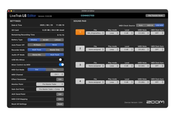 ZOOM/ミキサー/LiveTrak L6