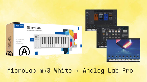 MicroLab mk3 WhiteとAnalog Lab Pro Bundleのセット内容イメージ