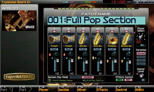 鍵盤楽器 Roland ARX-03 BRASS SuperNATURAL Roland ARX-03 Brass SuperNATURAL Expansion Board Fantom