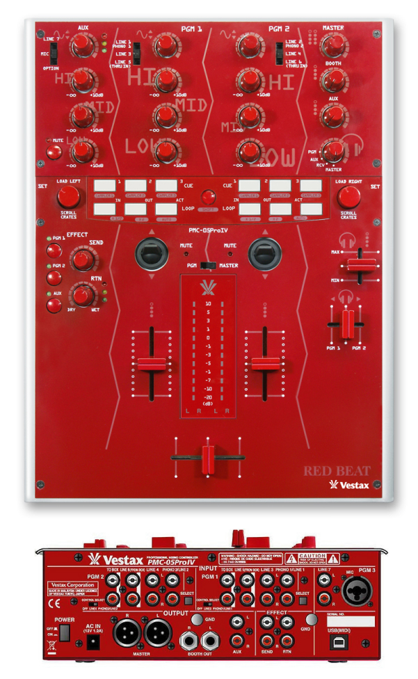 Vestax/DJミキサー/PMC-05Pro4の紹介です。