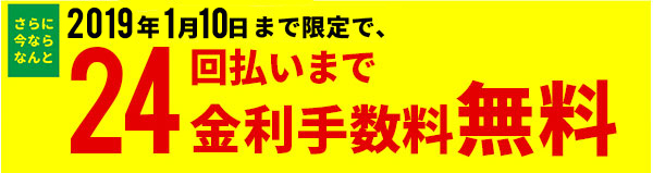 24回払いまで金利手数料無料!